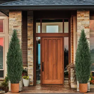 【GARVEE】UV-Protected Realistic Artificial Cedar Topiary Trees Set – 5ft Faux Boxwood Shrubs for Indoor & Outdoor Home or Porch Décor – Lifelike Potted Evergreen Plants for Front Door Planters