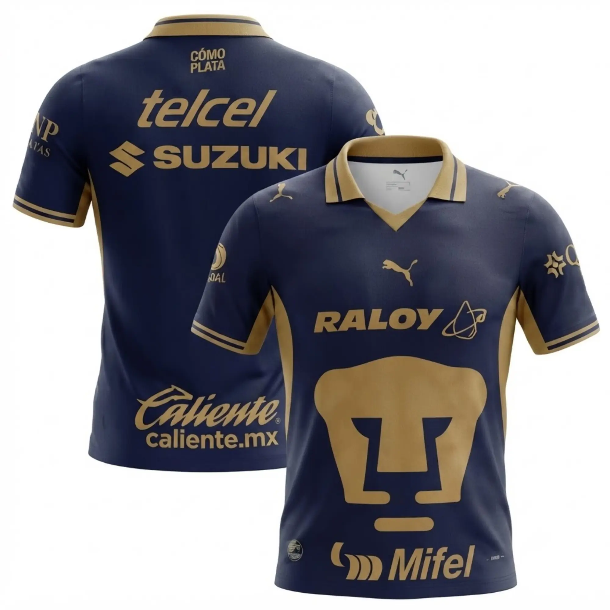 Blue Pumas UNAM 26/27 Replica Soccer Top, Official Mexican League Sports Apparel, Quick-Dry Material, Sizes S through 5XL