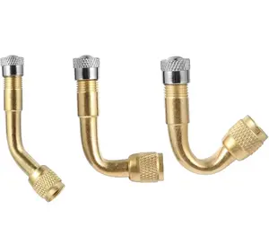 3-piece Set of Metal Valve Stem Extenders 45° 90° 135° Universal Gold for Dual-wheel Passenger Cars RVs Strollers Bicycles Motorcycles Trailers