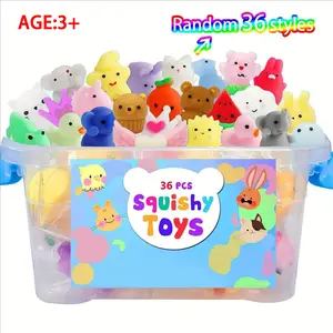 Random Style Squishy Toy, 36/72pcs Cute Squishy Animal Toy with Storage Box, Pinch Toy Gift, Party Favors Classroom Prize, Gifts for Kids, Kawaii Squishies, Squishy Fun Set