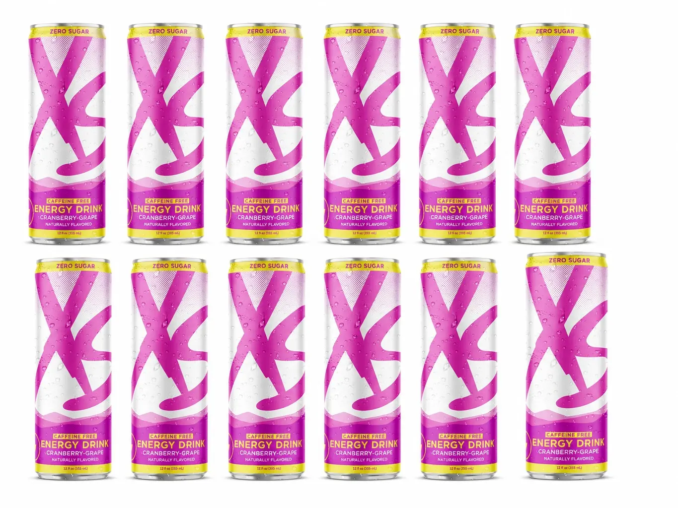 Amway XS Energy Drink Caffeine Free Cranberry Grape, 12 oz, 12 Cans, Sugar Free Sparkling Beverage, Zero Sugar, Carbonated Drink, Ready-to-Drink, Cranberry Grape Flavor, XS Energy Beverage, 12 Can Pack, 12 oz Cans, Caffeine Free Beverage
