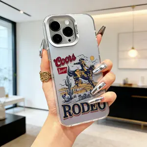 Stylish Western Culture Cowboy Rodeo Pattern Case for iPhone 17 16 15 14 Pro Max 13 12 11 XR XS Air Plus Shockproof Non Slip Military-Grade Protection Silicone Cover, Casing, Durable