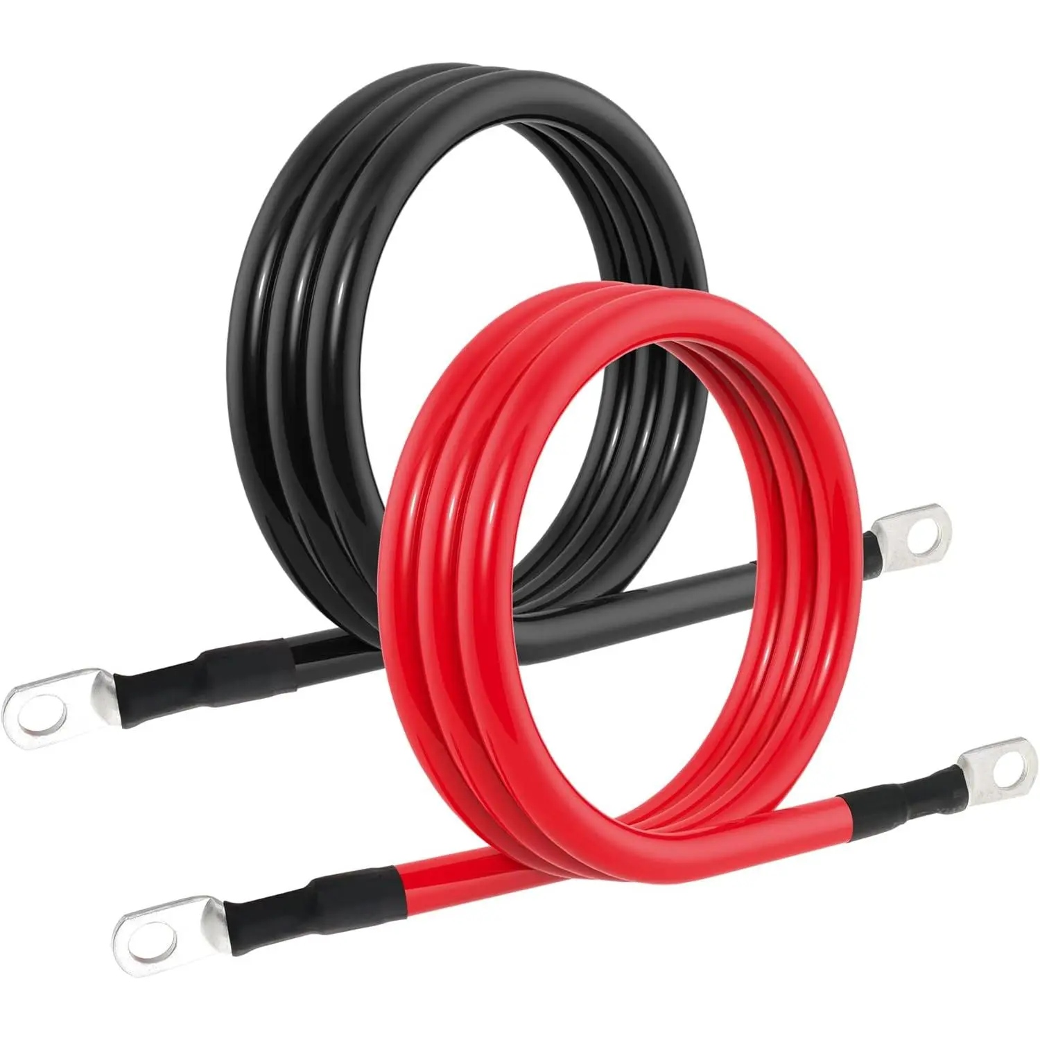 Pure Copper 4 AWG Battery Inverter Cables with 3/8 in Lugs Both Ends Power Inverter Wire Set for Automotive Solar Marine Boat RV Car Motorcycle Red and Black 4FT