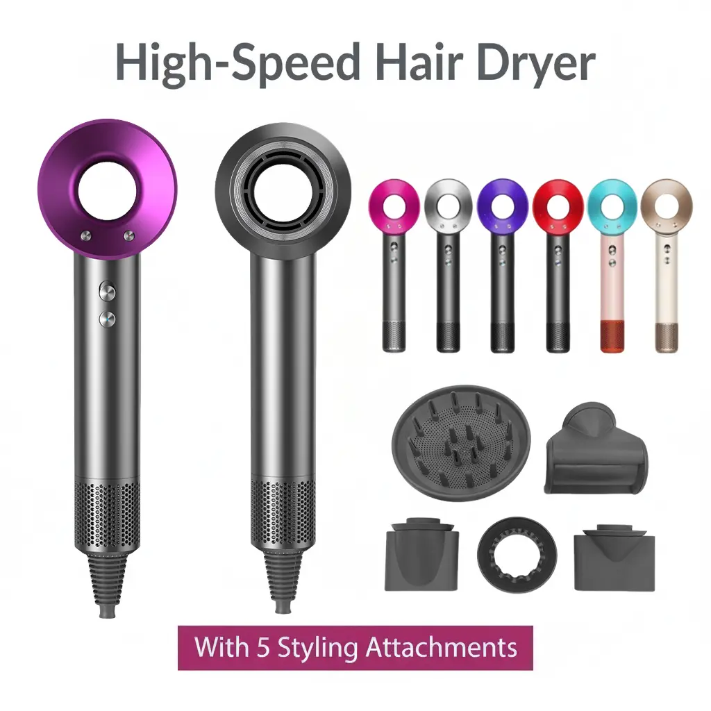 High-Speed Hair Dryer,Hair Dryer with Diffuser Kit, 1 Set Powerful Hair Dryer with Comb and Diffuser, Lightweight, Suitable for Straight and Curly Hair, Perfect for Home, Travel, and Salon Use, Blow Dryer, Multifunctional Hair Dryer, Hair Dryer Styler