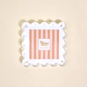 White Square Scalloped Acrylic Frame