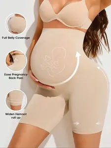 Women's High-Waisted Maternity Support Pants, Full Abdominal Coverage, Relieve Pregnancy Back Pain, No Show Pregnancy Shaping Shorts