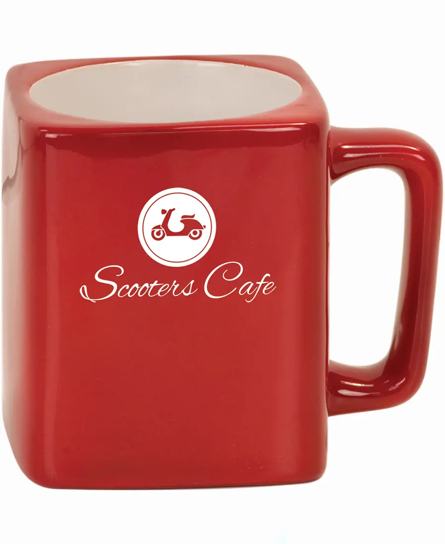 Custom Engraved 8oz Square Ceramic Mugs