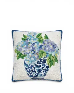Chinoiserie Hydrangea Hook Pillow