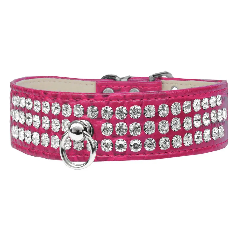 Mirage Pet Products 82-22-BPKC22 Style No.73 Rhinestone Designer Dog Collar Croc