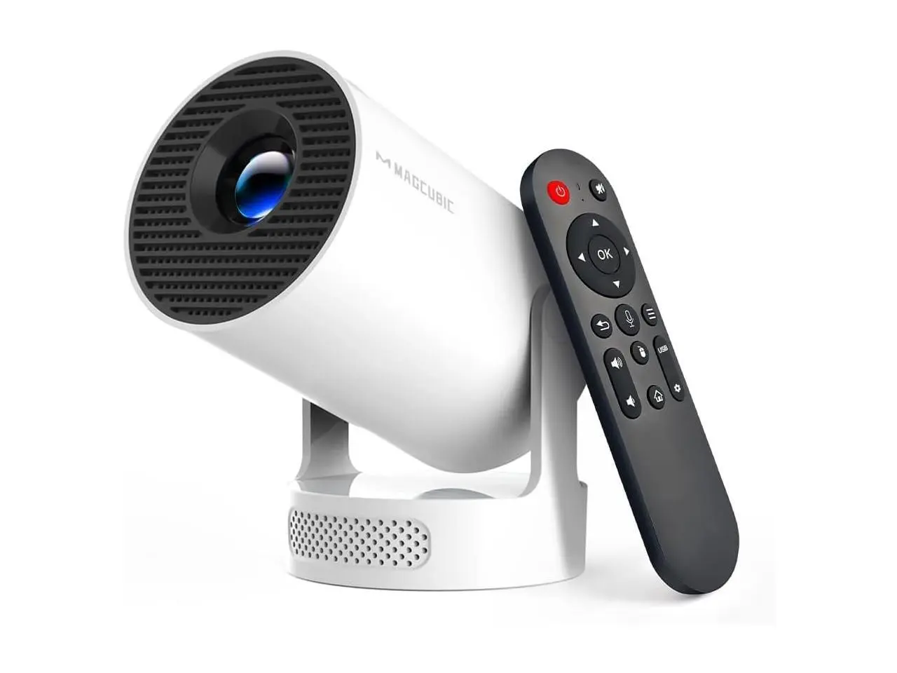 Magcubic Mini Projector with WiFi 6 and Bluetooth 5.4, Portable Projector 4K Support, 5W Soundbase Speaker, Auto Vertical Keystone 180 Degree Rotatable Smart Proyector for Movie Home Outdoor