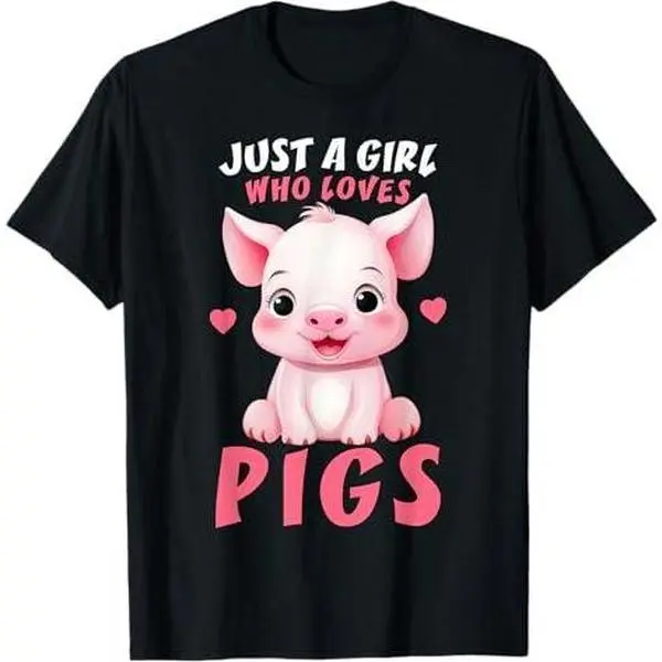 Just A Girl Who Loves Pigs - Cute Baby Piglet Farming Hog T-Shirt