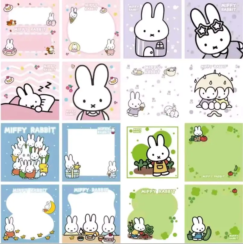 Cute Miffyi Rabbit 80 Sheets Post-it Sticky Notes | Adhesive School Messaging Cartoon Bunny Merchandise