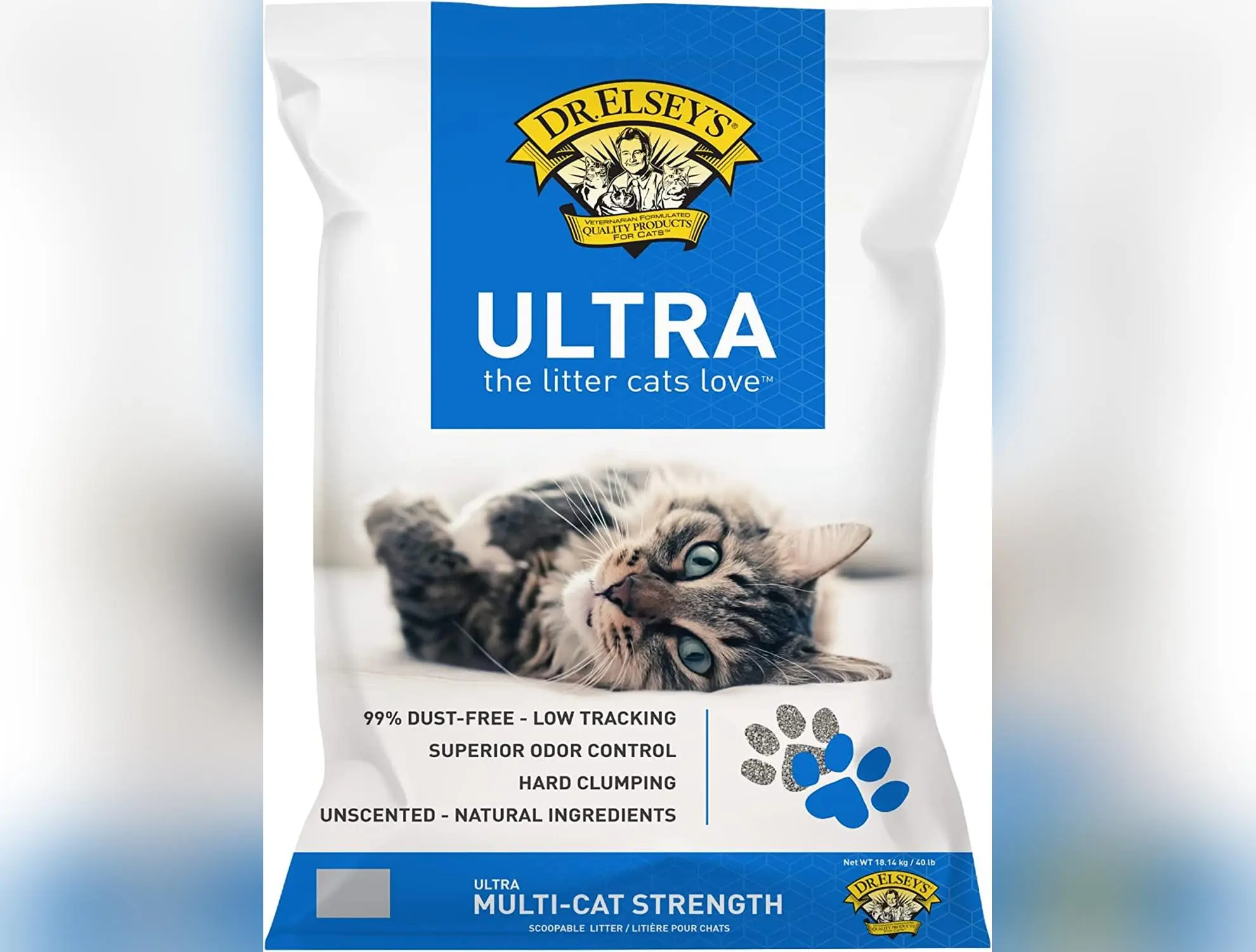 Dr. Elsey’S Premium Clumping Cat Litter - Ultra - 99.9% Dust-Free, Low Tracking, Hard Clumping, Superior Odor Control, Unscented & Natural Ingredients
