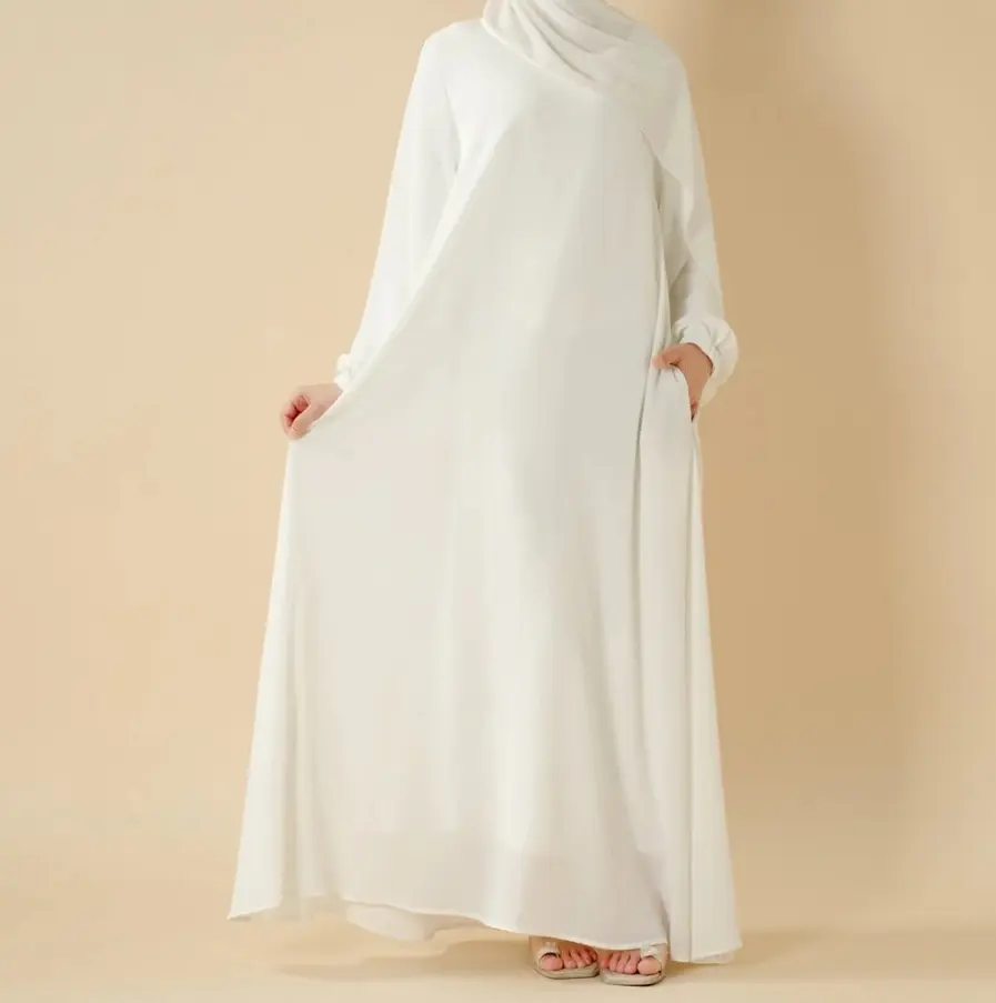 White Umbrella Abaya  Premium Nida Zoom