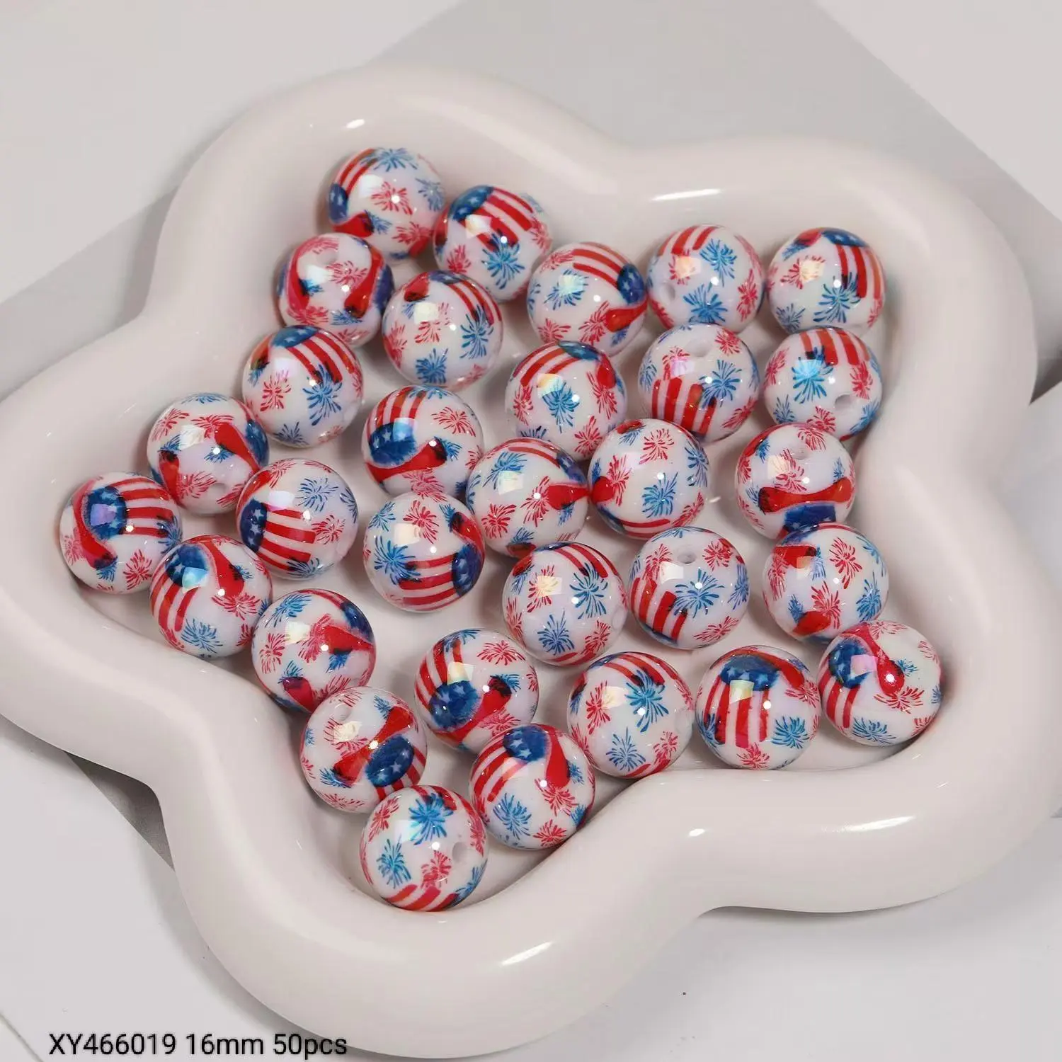 XY466019 16mm 50pcs National flag beads 