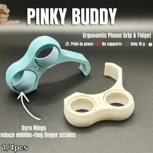 1/4pcs Ergonomic Phone Grip, Thickened Upgrade 3D Printed Stress Relief, Universal Mobile Phone Stand, Desktop Decor, Portable Phone Holder