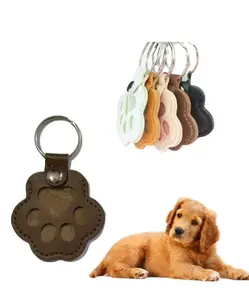 [Black Friday Deal]2 pcs Cat and dog hair keychain creative pet cat and dog necklace decoration for pet owners to collect and commemorate - portable PU Leather tag for DIY Cat/Dog paw print & hair storage(buy one get one random) Poodle