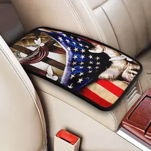American Pastoral Pattern Car Console Cover, Armrest Pad, Armrest Cushion, Console Protector, Suv Truck Vehicle Armrest Pillow, Automotive Interior Cushion
