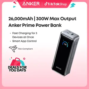 【Anker Prime  Power Bank】300W Max, 26,250mAh 3-Port Portable Charger, TSA-Approved Two-Way Fast Charging Battery with App Control for MacBook, iPhone 17/16 (Base Not Included)#DealsForYouDays