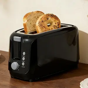 4 Slice Toaster, Extra Wide Slots Bread Toaster with 6 Shade Settings, Bagel/Cancel/Defrost/Reheat Functions, Removable Crumb Tray, Auto Shut-Off, Black