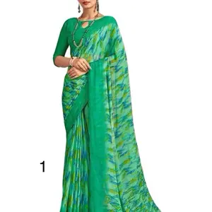 Chiffon Saree with fals and piko done