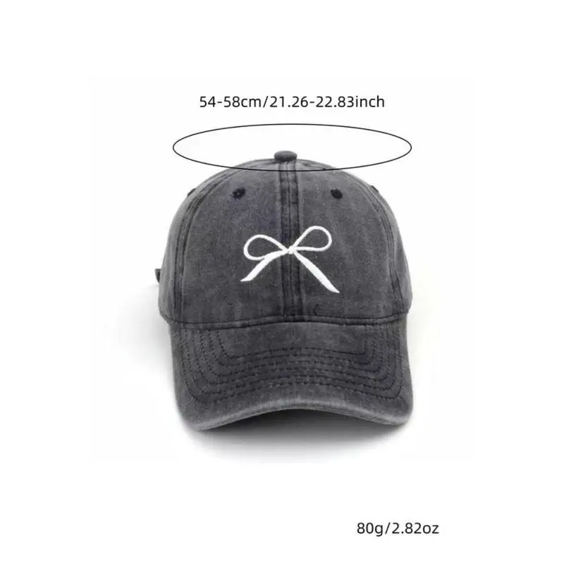 Women's Bowknot Embroidered Adjustable Lightweight Comfortable Baseball Cap - Accessories for Women, Casual Outdoor Sports Hat, Stylish Daily Wear Fashion Piece, Knit Heart Beanie, Wool Western Newsboy, Unisex Denim Black Flatbill Knit Hat, Hats For Women