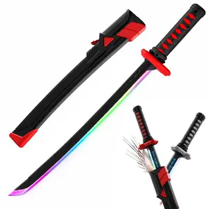 23" SparkBlade Samurai LED Lightsaber Toy Cyberpunk Katana with Sound & Fog, Eight-Color Streaming Light Effect, USB-C Rechargeable for Rave, Cosplay & Display Perfect Easter Gift