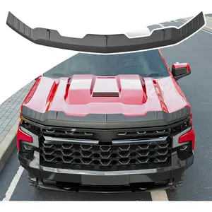 Hood Deflector Compatible With 2019-2024Chevy Silverado 1500 Protector Tpe ShieldReplacement For Accessories Car Side Sun Visor Curtain Heat Insulator Gloss Black Front Lip Spoiler