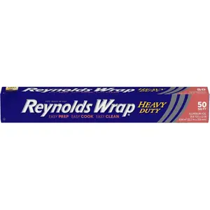 Wrap Heavy Duty Aluminum Foil Roll, Thick Heavy Duty Foil for Added Strength and Durability, Secure Easy Open and Close Tab, 12 Inches Wide, 50 Sq. Ft. Cookware
