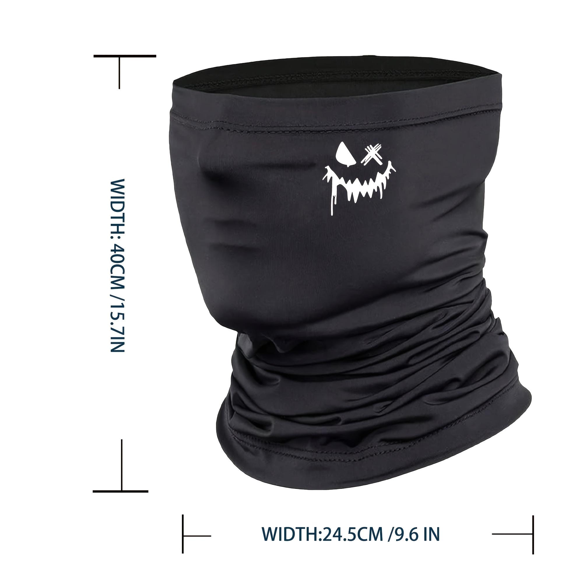 2PCS Unisex Scary Smiley Face Print Neck Gaiter Face Mask | GothTok EdgyTok BikerTok SunSafeTok UPF 50+ UV Protection Breathable Windproof Balaclava Scarf | for Men Women Motorcycling Hiking Fishing Daily Wear