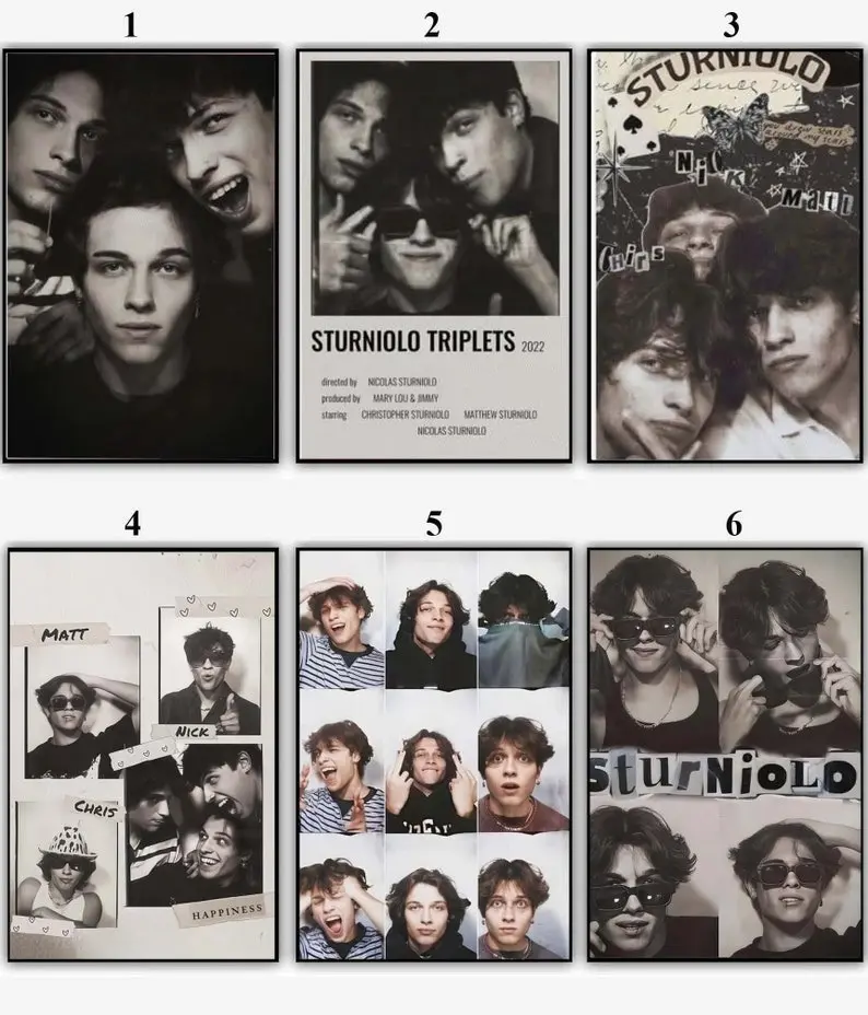 Sturniolo Poster Triplets Music Band Vintage Canvas Poster, Music Star Poster, Matt Nick Chris Matt Sturniolo Matthew Sturniolo Cute Poster