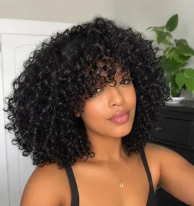 pixie curly band wig 200% human hair 14"