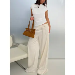 Aubrette Satin Tie Pants Cream