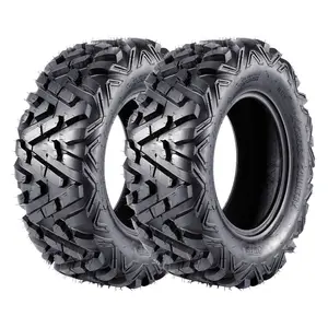 2-Pack Heavy-Duty Tubeless ATV Off-Road Tires, All-Terrain Directional Grip for Mud Sand Trail, Multi Size Replacement 18x9.50-8 / 22x10-10 / 26x11-14