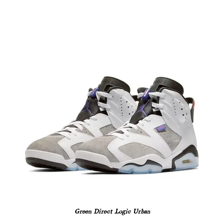Muted Gray-White High-Tops with Deep Violet Accents — Textured Hybrid Upper (Breathable Mesh + Matte Synthetic Overlays), Smoked Midsole with Subtle Purple Gradient Window, and Sculpted Heel for Moody Minimalism & Modern Streetwear