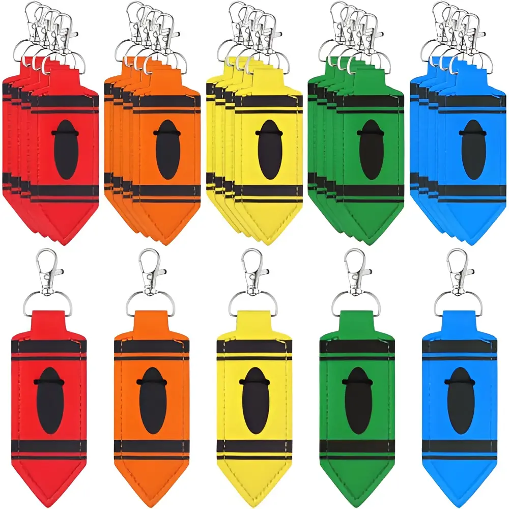 Back to School Lipstick Holder Keychain Bulk Teacher Survival Kit Appreciation Gift for Women Teacher Staff for Party Favor Goodie Bag Stuffers Funny Lip Balm Lipstick Keychain Hold Bulk Portable Lip Balm Bag with Hook Thank You Teacher Gift
