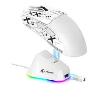 ATTACK SHARK X11 Lightweight Wireless Gaming Mouse with RGB Charging Dock,Tri-Mode-2.4G/USB-C Wired/BT,22K DPI,PAW3311 Optical Sensor,HUYU Switch, 5 programmable Buttons for PC/Mac