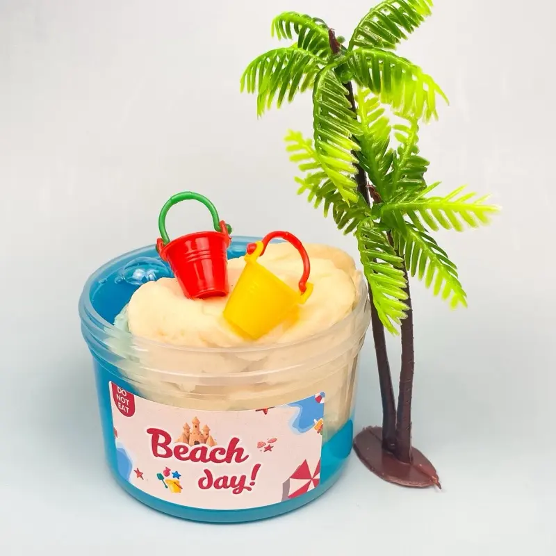 Beach day slime | 7oz slime | diy slime kit | summer | clear slime | cloud cream slime