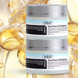 VGO Vitamin C Serum Essential Oil & Snail Mucin 92% Moisturizing Cream Duo - Deep Nourishing Skincare Set, Repairs Damaged Skin Barrier, Fades Acne Scars & Fine Lines, Delivers Dewy Glow & Long-Lasting Comfort Daily[Buy 2 Get 2 Free]