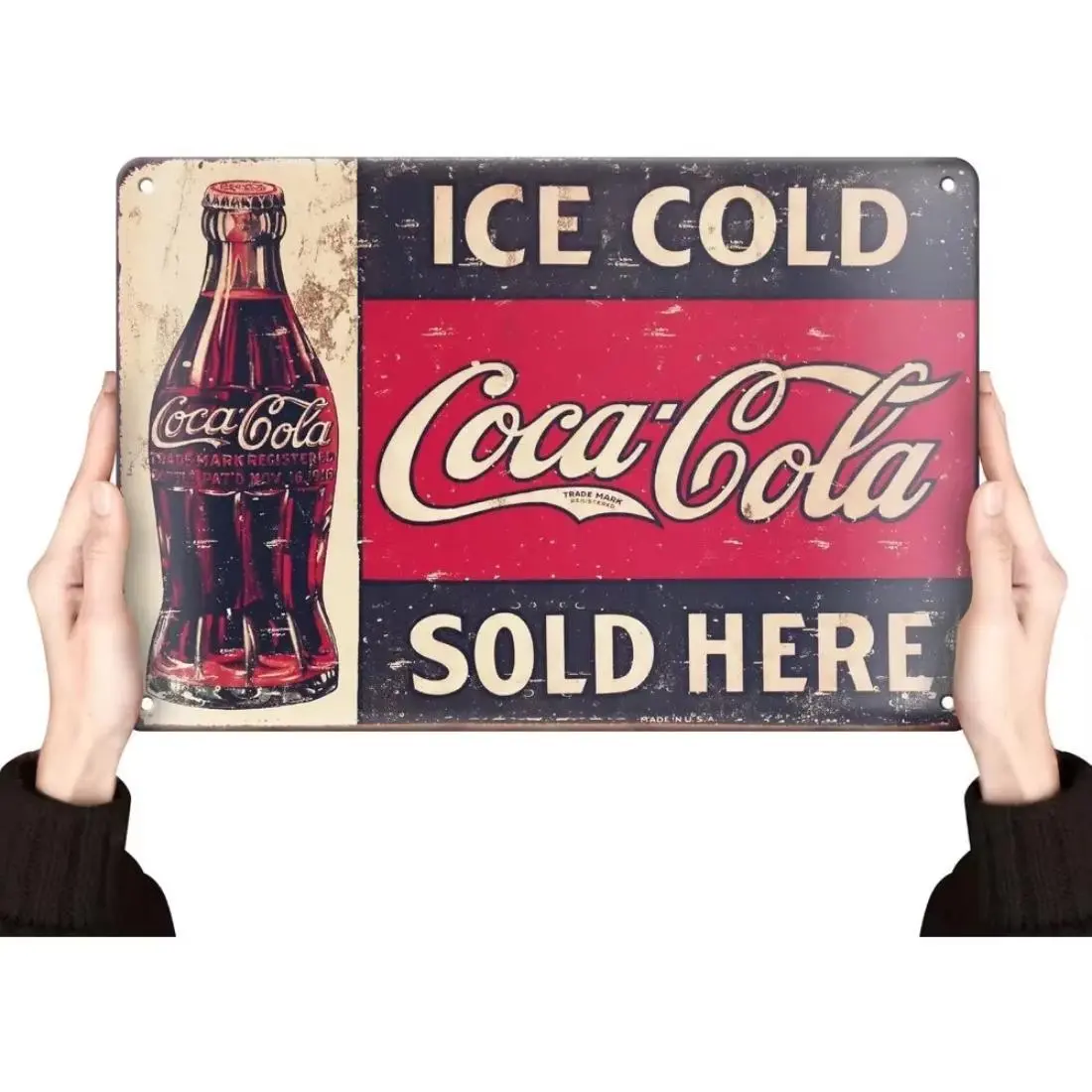 Vintage Coca-cola Metal Sign, Retro Home Decoration for Bar Shop Room Kitchen and Garage, Wall Decor for Home Living Room Bedroom, Wall Metal Plaque, Decorative Plaque