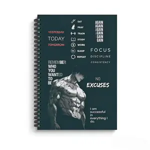 Strength, Resilience, and Persistence Spiral Binding Notebook, Ideal for Fitness Enthusiasts, Daily Workout Planner, Perfect Fitness Gift