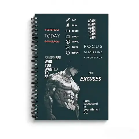 Strength, Resilience, and Persistence Spiral Notebook, Ideal for Fitness Enthusiasts, Daily Workout Planner, Perfect Fitness Gift, Motivational