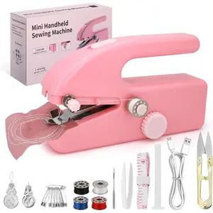 Sewing Machine for Beginners, Mini Sewing Machine with Two Speed Modes, Easy to Operate and Fast Suitable for Clothes, Fabrics and Quick Home Repairs (Pink)