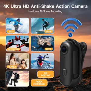 JEYUIN 4K Thumb Action Camera, Thumb POV Portable Body Cam, Tiny Size, Hands Free, Mount Anywhere Magnetic Sport DV,Skiing ,Bike Cycling, Pet, Vlogging Card Water Proof