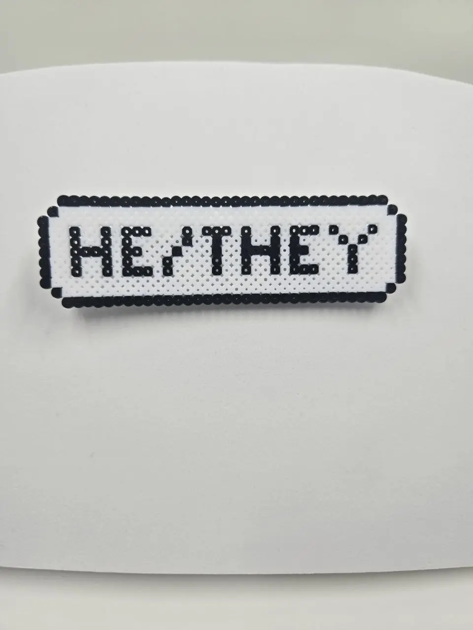 Handmade Pronoun Pins Made From Fuse Beads
