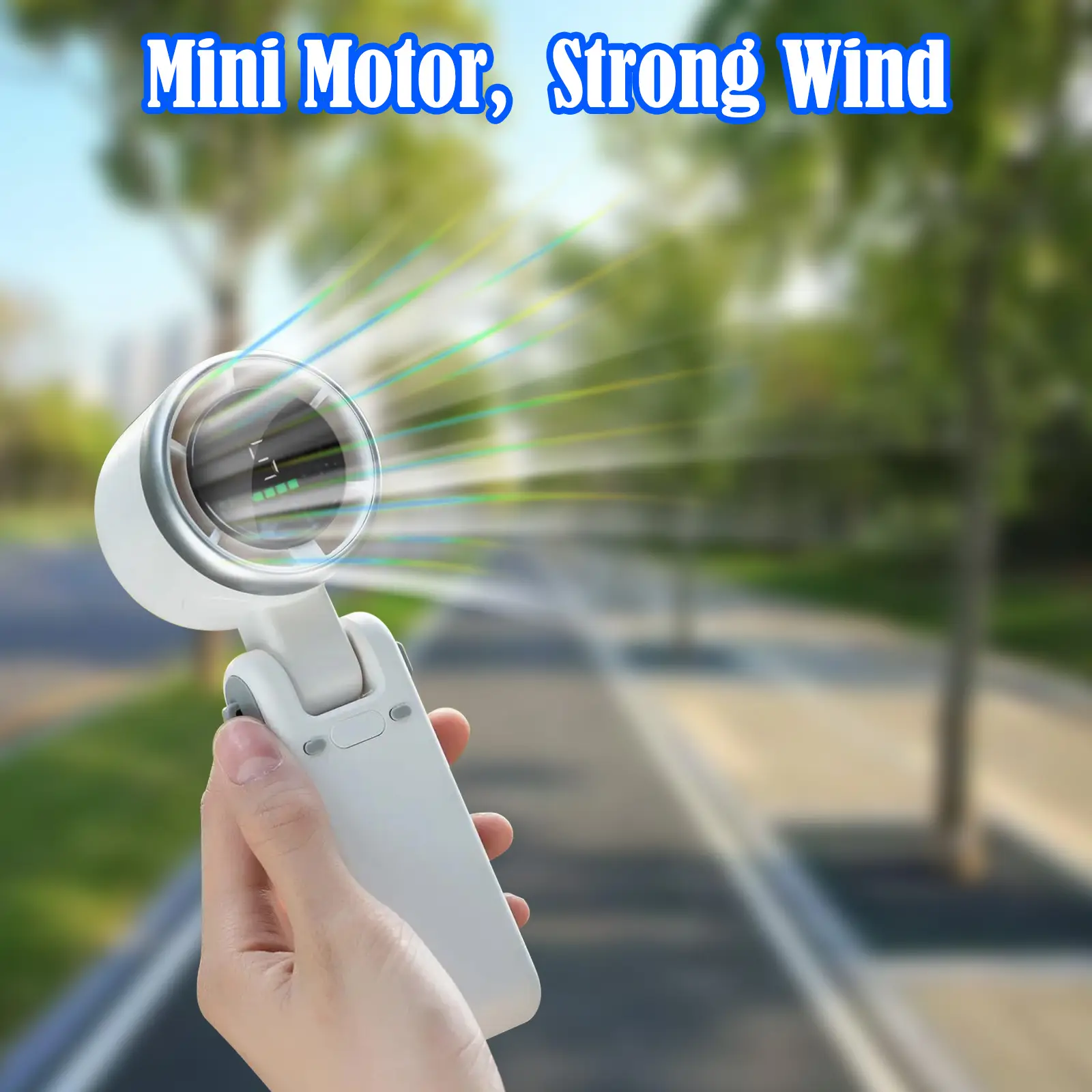 USB-C Rechargeable Handheld High Speed Fan – 5-Speed Portable Foldable Fan for Neck & Desk Use, Travel, School, Home | Cool Gift for Boyfriend, Best F