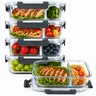 AISOON 5-Pack 36oz Borosilicate Heat-Safe Glass Meal Prep Bento Boxes - 3-Compartment, Airtight Lock Lids, Leak-Proof Stackable, Freezer & Dishwasher Safe for Work, Meal Planning, Container Storage Solutions, Glass Containers Food Storage, Leftovers