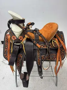 Charro Saddle 15.5” – Café Imperial Bordada (Set Completo)