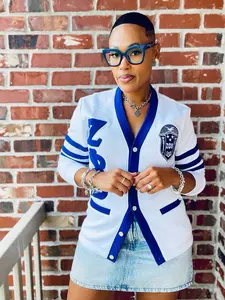 Zeta White Fleece Cardigan Unisex Fit