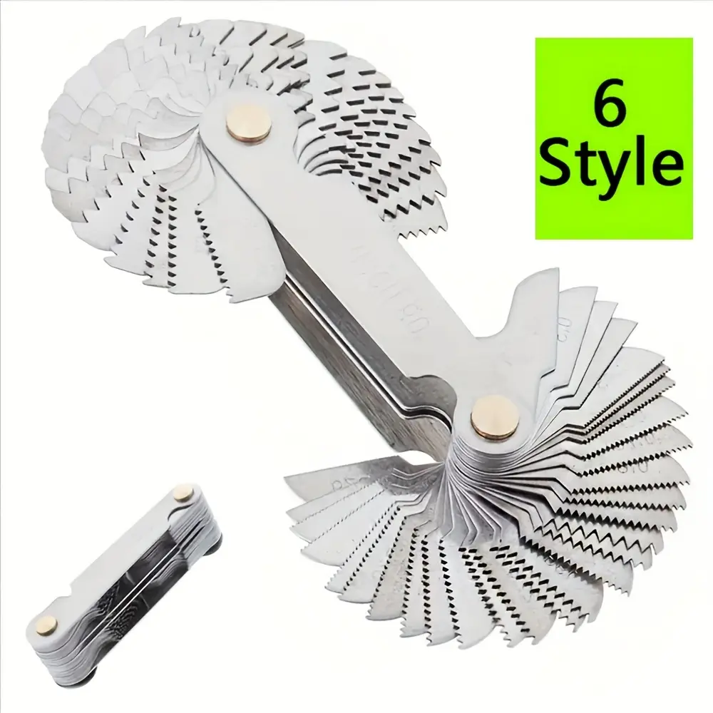 6 Style Alloy Thread Gauge – Dual Metric & Imperial Thread Checker,Handheld Nut and Bolt Identifier,Precision Thread Measurement Tool with Ergonomic Grip,Durable Alloy for Mechanical,Industrial,and DIY Use,Accurate Thread Size Gauge summerwins,summerwins